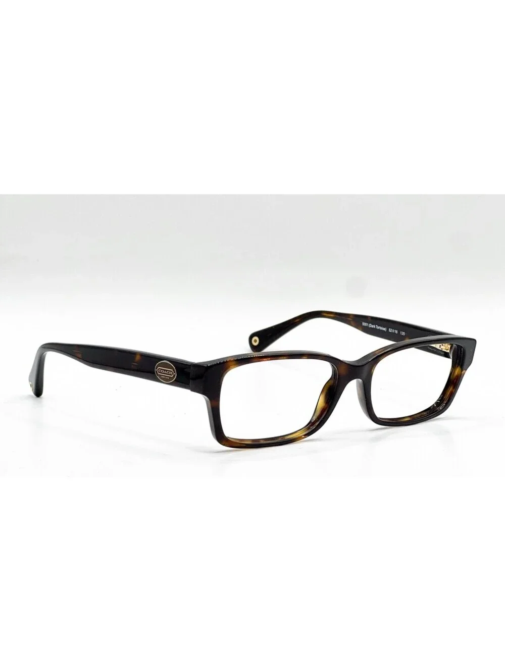 Coach HC 6040 5001 Dark Tortoise Rectangle Authentic Eyeglass Frames 52-16-135